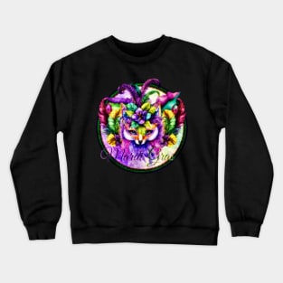 Mardi Gras 2023 Feathers and Fox Design Crewneck Sweatshirt